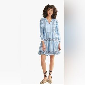 Hatley Blue and White Striped Long Sleeve Summer Dress